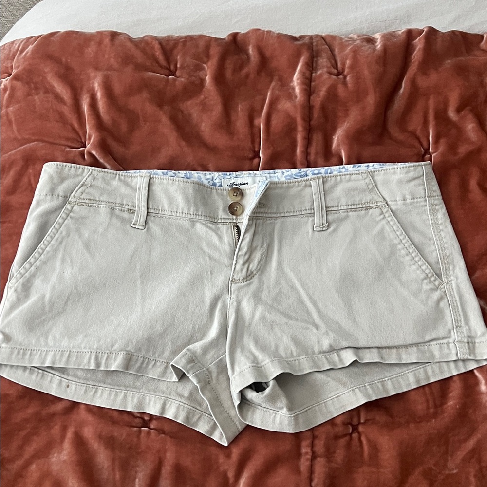 American Eagle Outfitters Khaki Shorts with Floral Lining